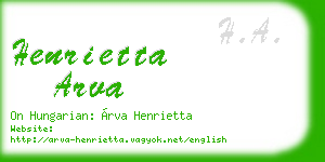 henrietta arva business card